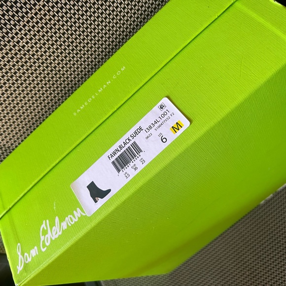 Sam Edelman Womens Fawn Block-Heel Bootie Black Suede 6M - Picture 6 of 6